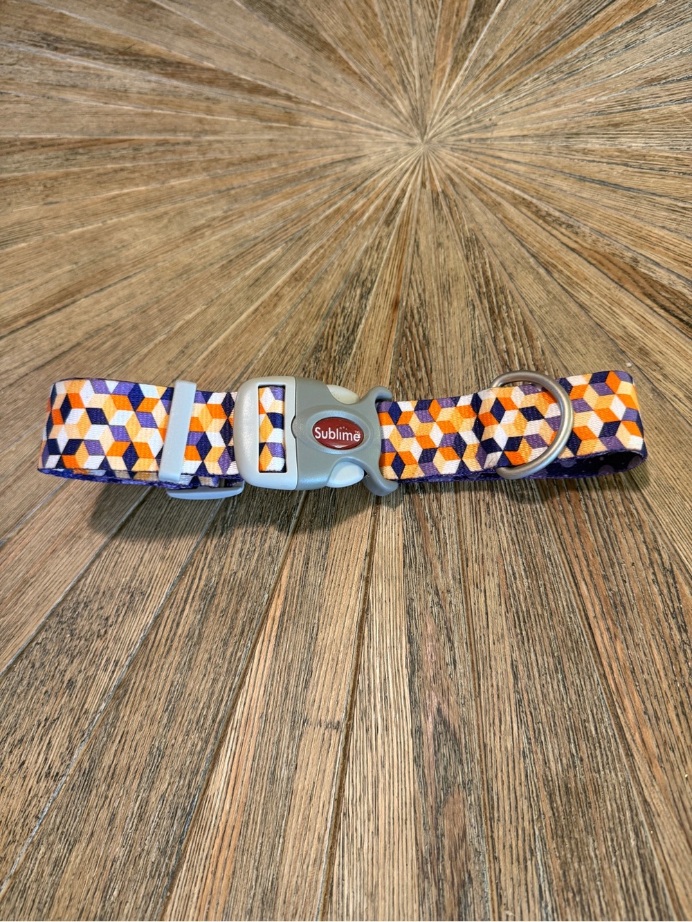 Sublime Dog Collar XL Geometric Adjustable Halloween Fall colors purple orange
